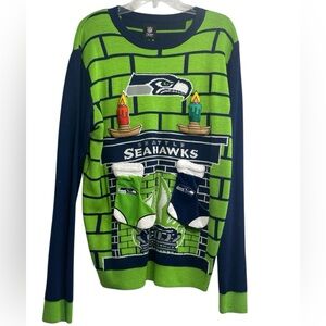 Men’s Seattle Seahawks 3D Ugly Christmas sweater. Size large GUC